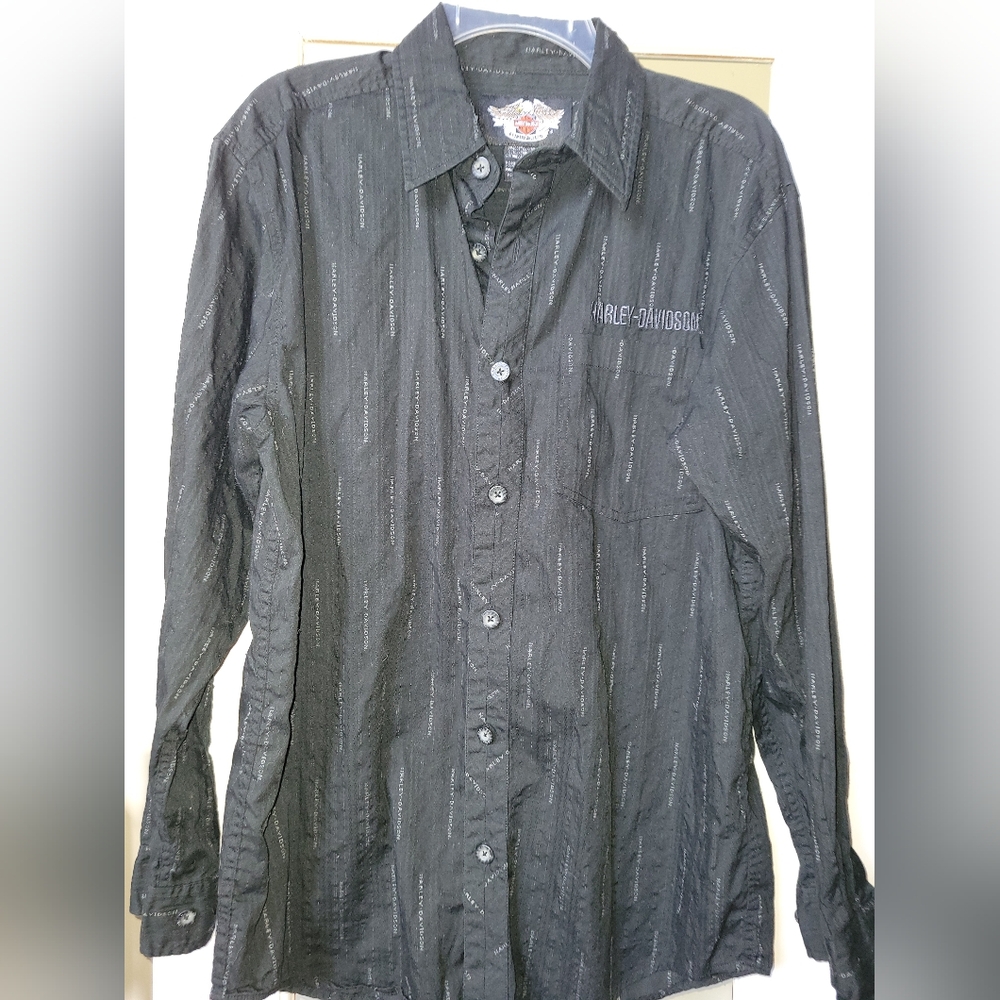 Harley Davidson Women’s Black Button Up Longsleeve Riding Biker Shirt Top Size M